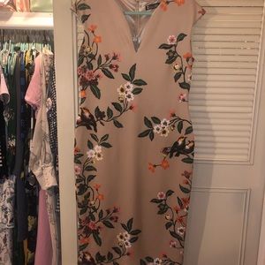 Floral printed bodycon midi dress